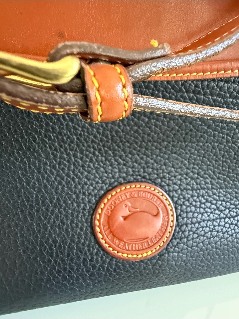 Dooney & Bourke Black Pebbled Crossbody with Brown Logo Patch - Picture 8 of 12
